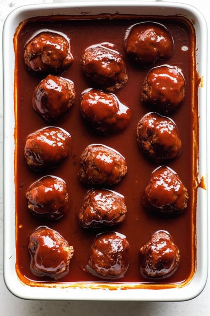 BBQ Glazed Homemade Meatballs
