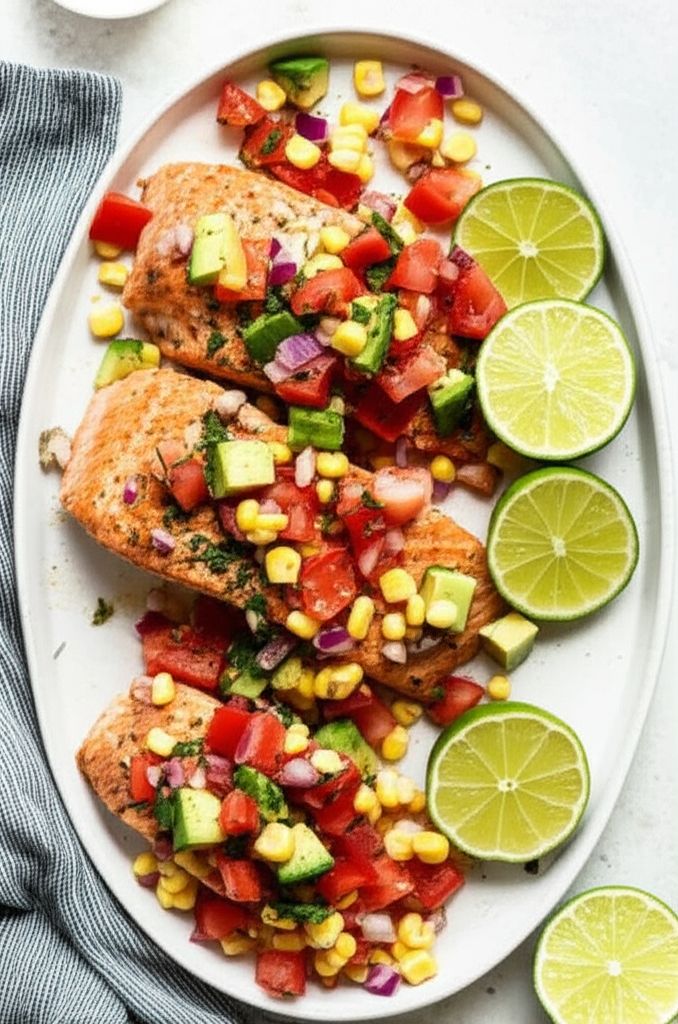 Chilled Salmon With Summer Tomato Salsa