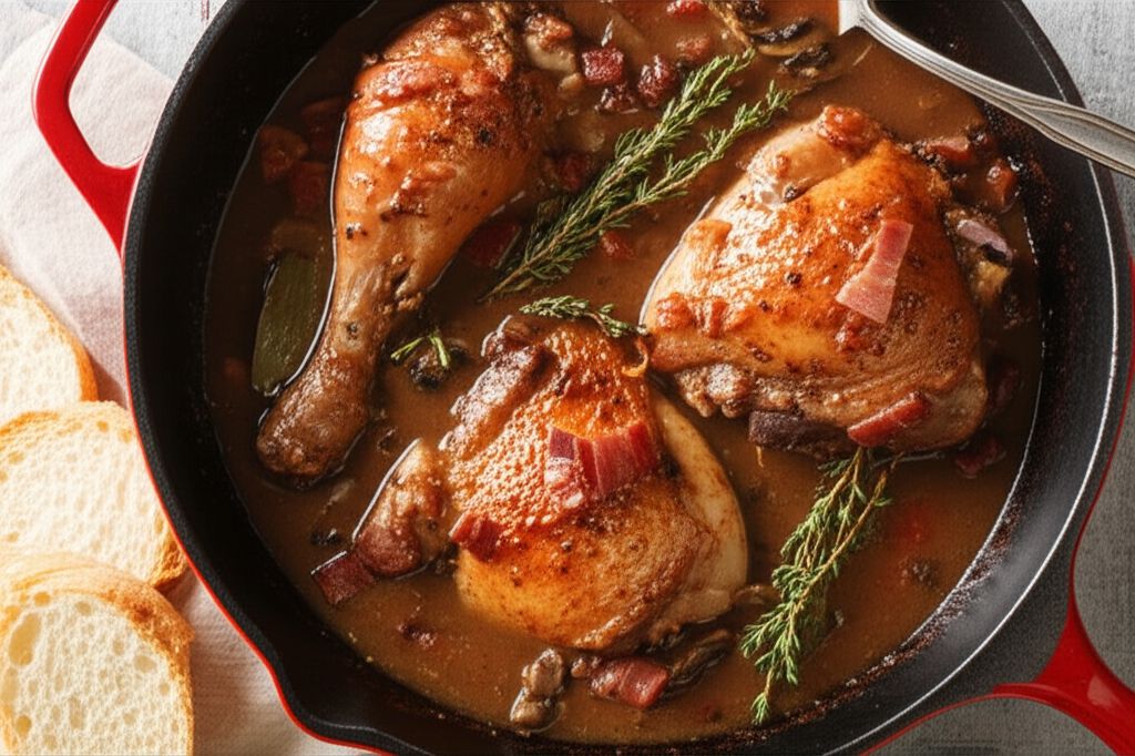 Coq Au Vin with Rosemary and Thyme