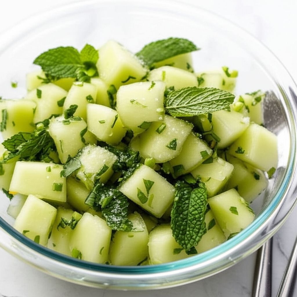 Fresh Mint and Cilantro Melon Salad