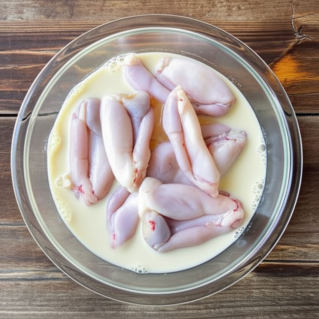 Fried Frog Legs with Creamy Onion-Mushroom Gravy