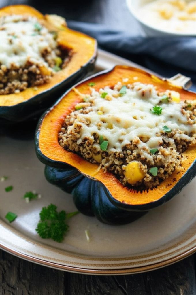 Gingery Quinoa-Stuffed Acorn Squash