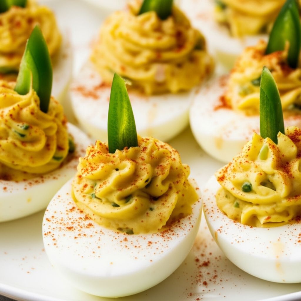 Jalapeño Bacon Cheddar Deviled Eggs