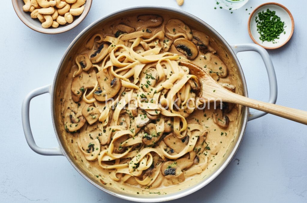 Mushroom Stroganoff with Creamy Miso Pasta