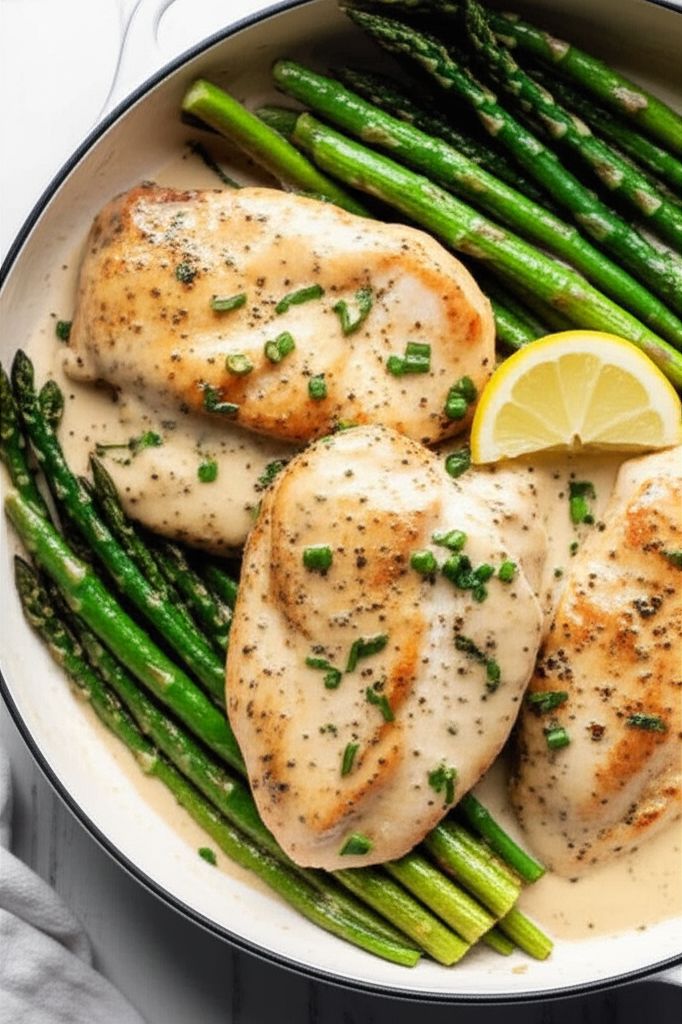 One Pan Lemon Chicken and Asparagus