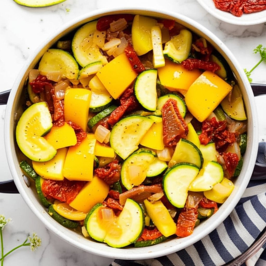 Steamed Squash Medley with Sun-Dried Tomatoes