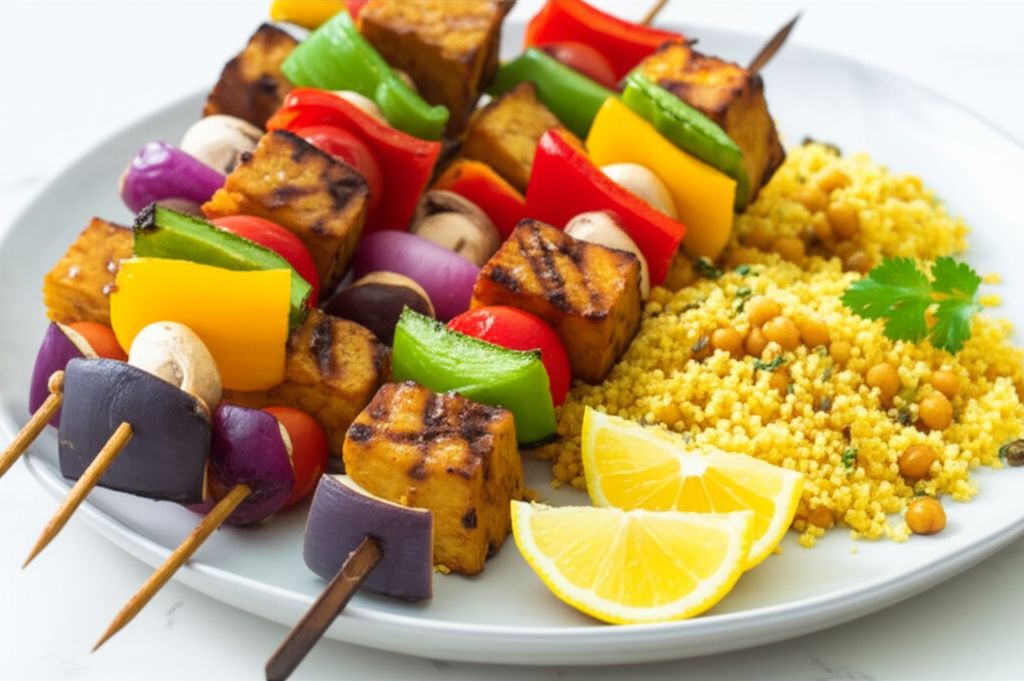 Tempeh Kabobs with Moroccan Couscous
