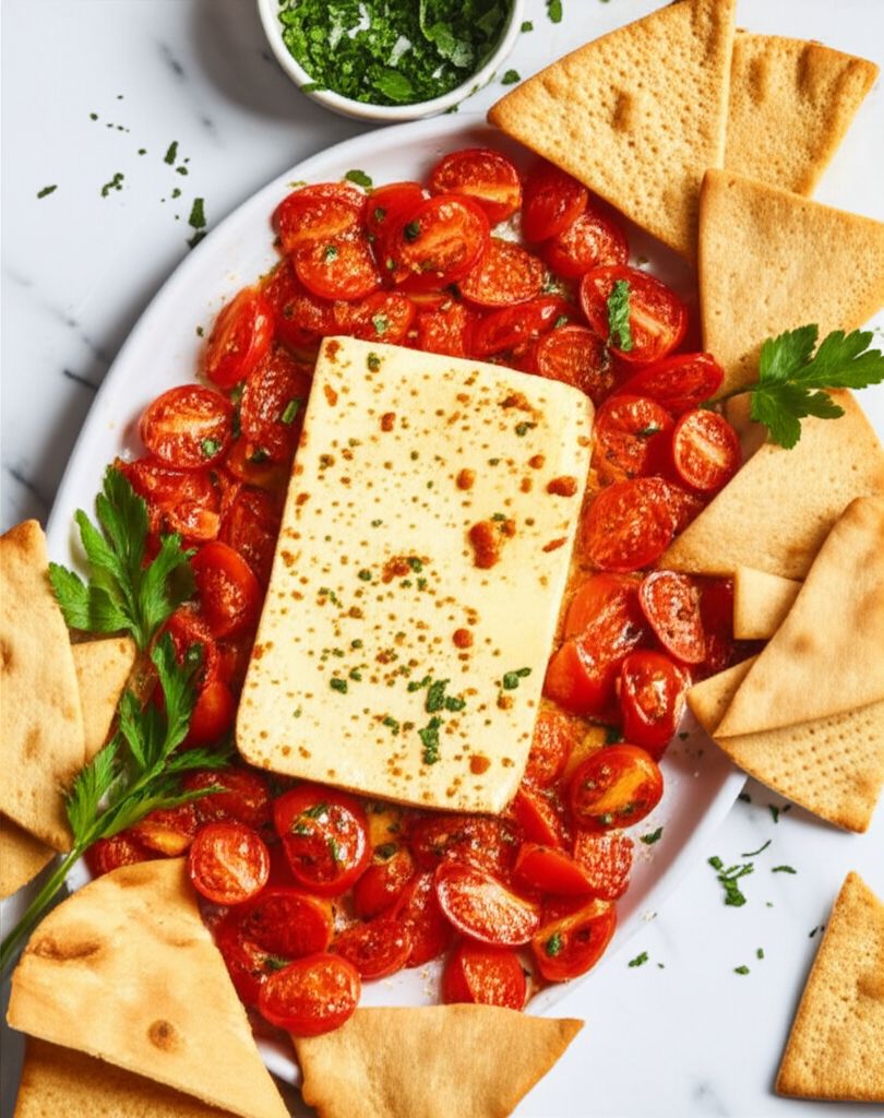 Baked Feta Cheese and Tomatoes