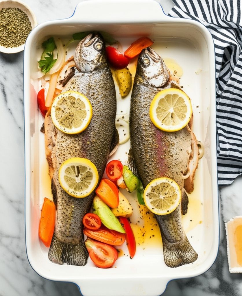 Baked Fresh Rainbow Trout