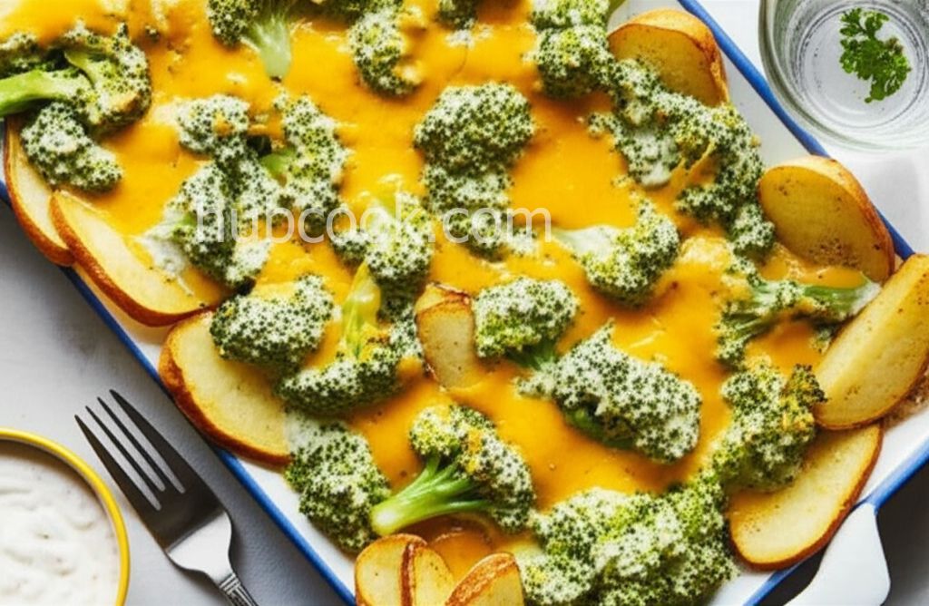 Broccoli-Cheese Dip with Potato Dippers