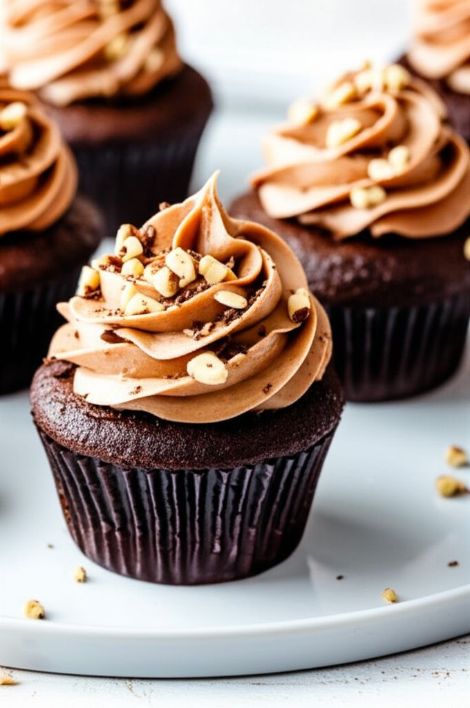 Brownie Cupcakes with Hazelnut Buttercream