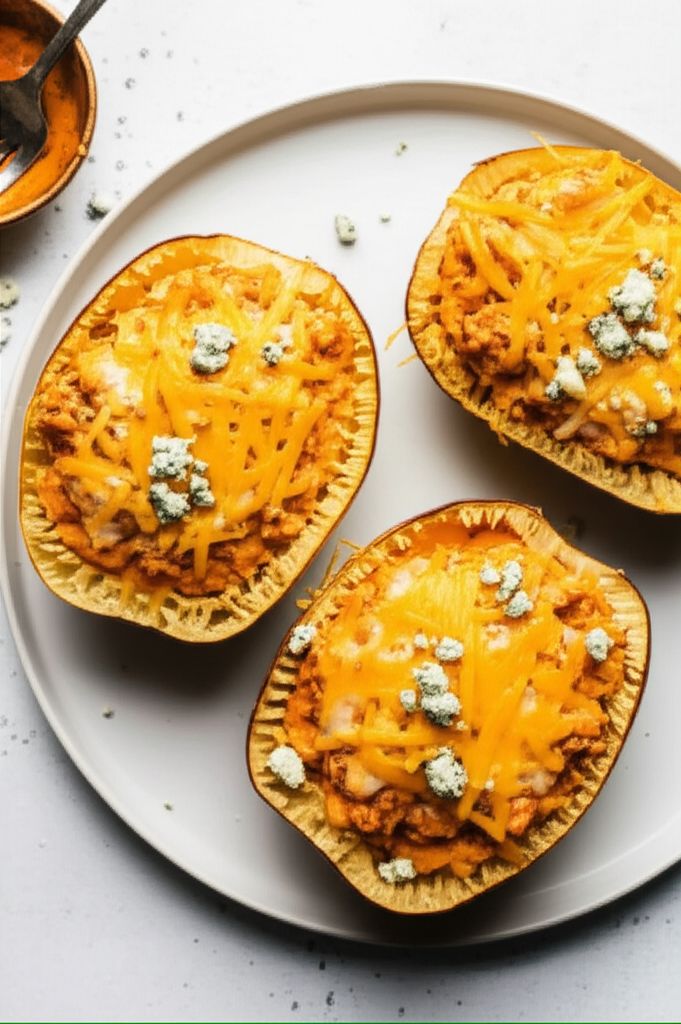 Buffalo Chicken Spaghetti Squash