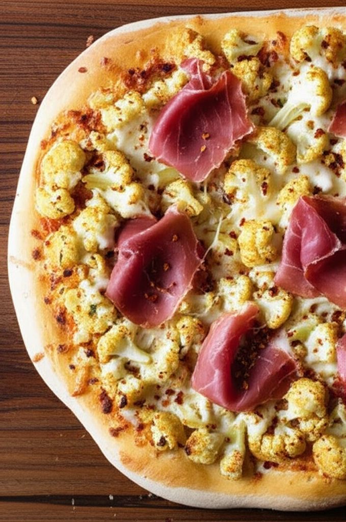 Cauliflower Prosciutto Pizza