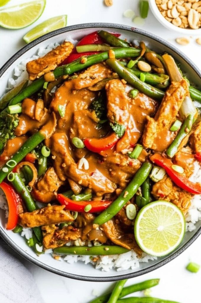 Chicken Stir-Fry with Thai Peanut Sauce