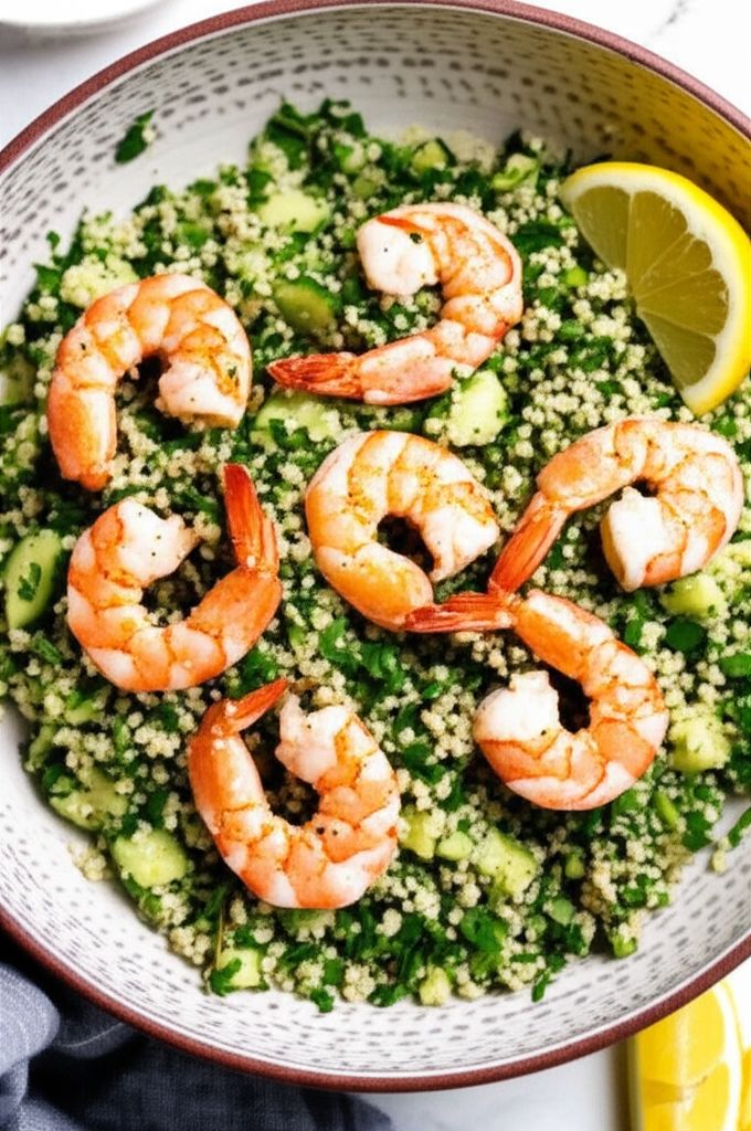 Coriander Tabbouleh Salad with Shrimp