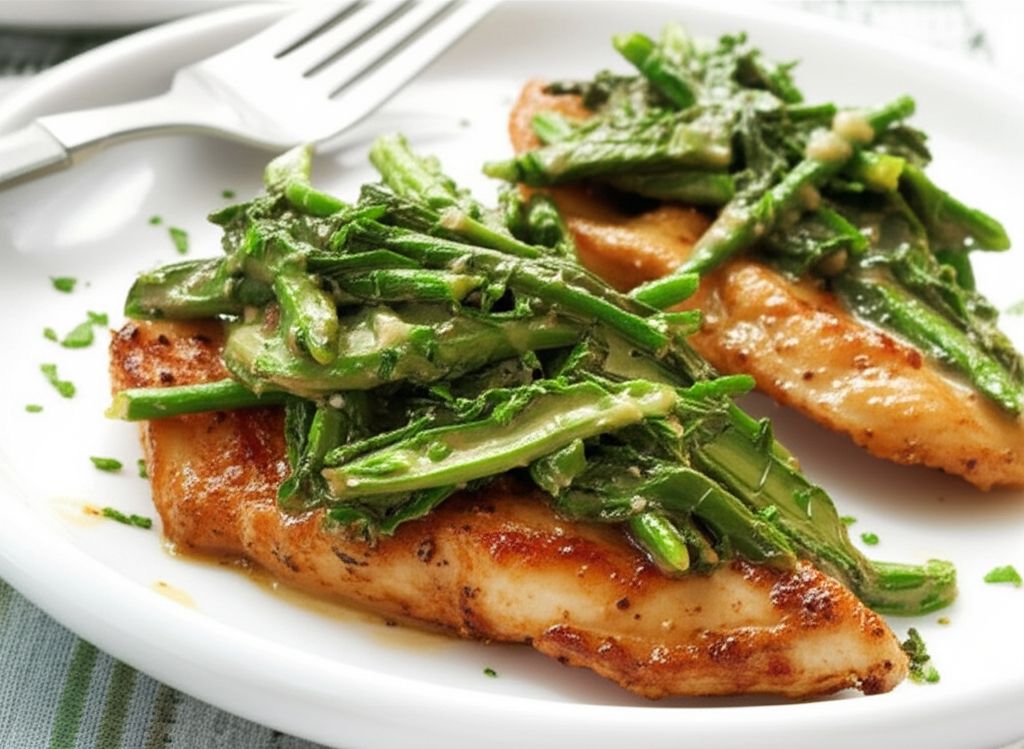Creamy Chicken and Fiddleheads