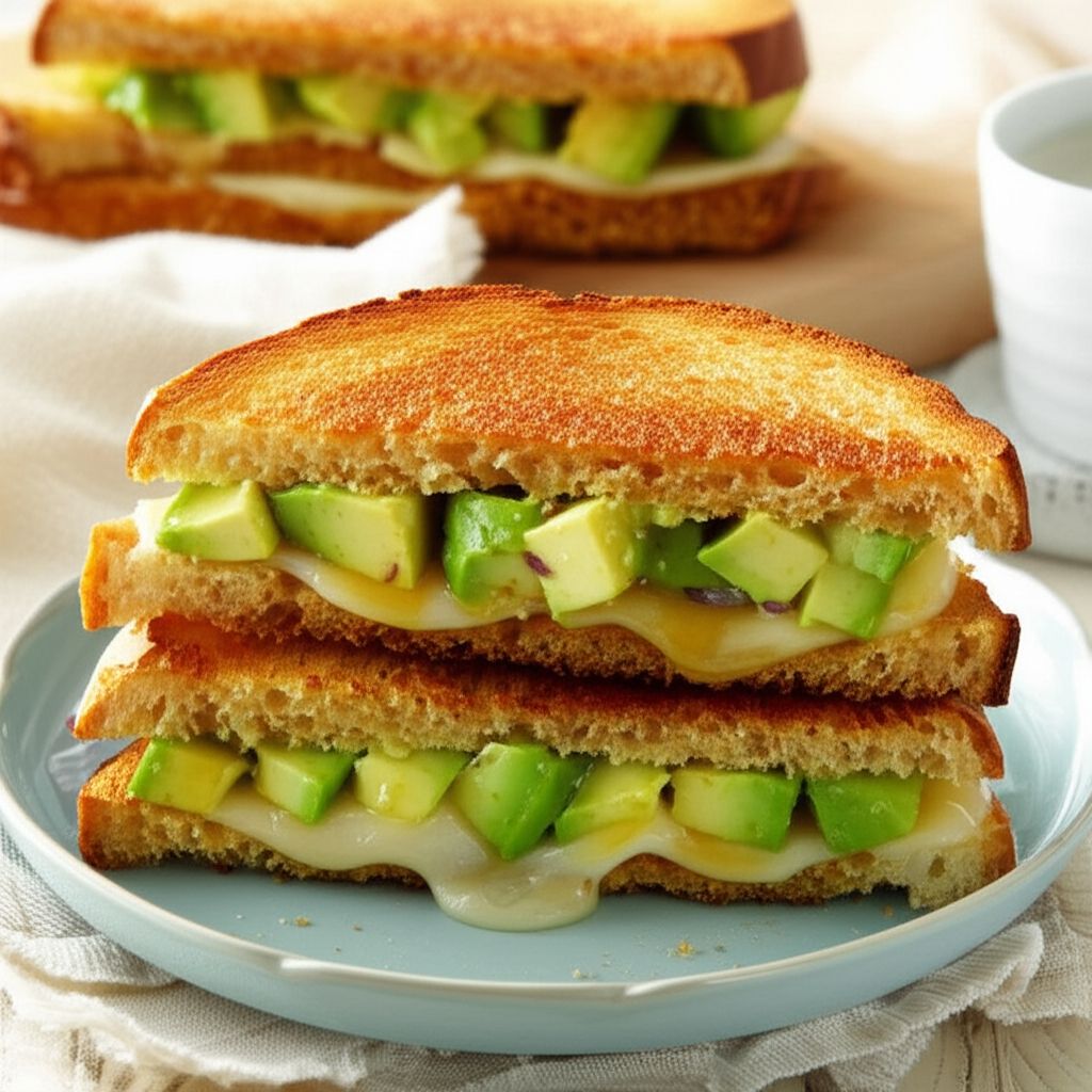 Creamy Jack Grilled Cheese with Fruit-Glazed Avocado