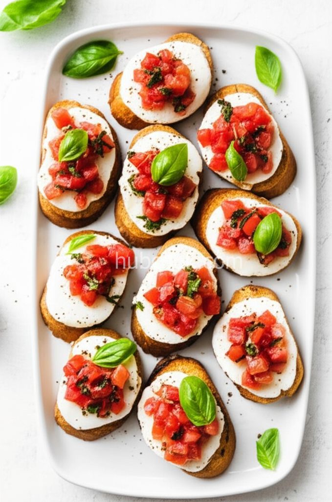 Crostini with Mozzarella and Tomato