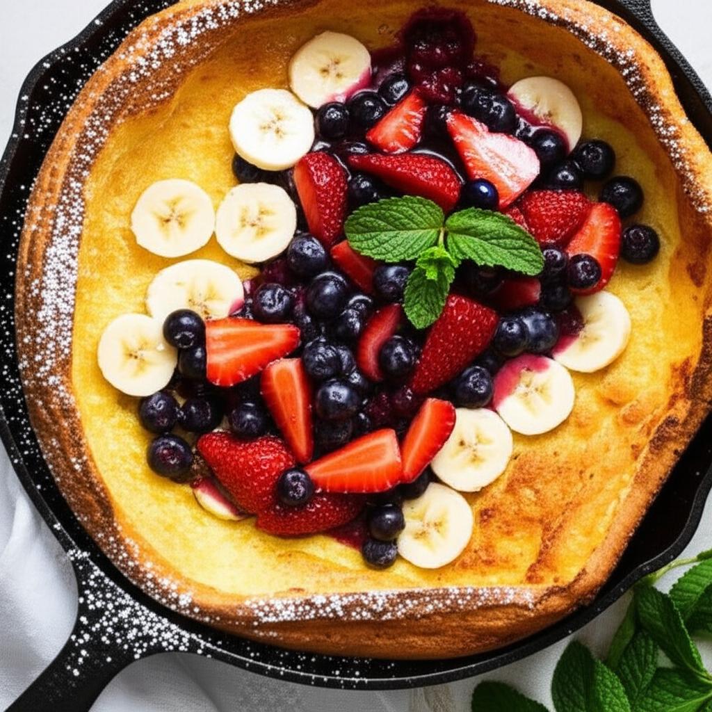 Dutch Baby with Banana-Berry Compote