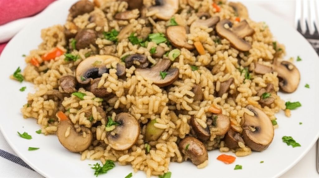 Fresh Mushroom Rice Pilaf