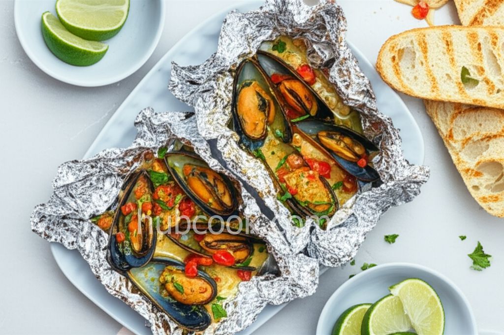 Grilled Mussels with Curry Butter