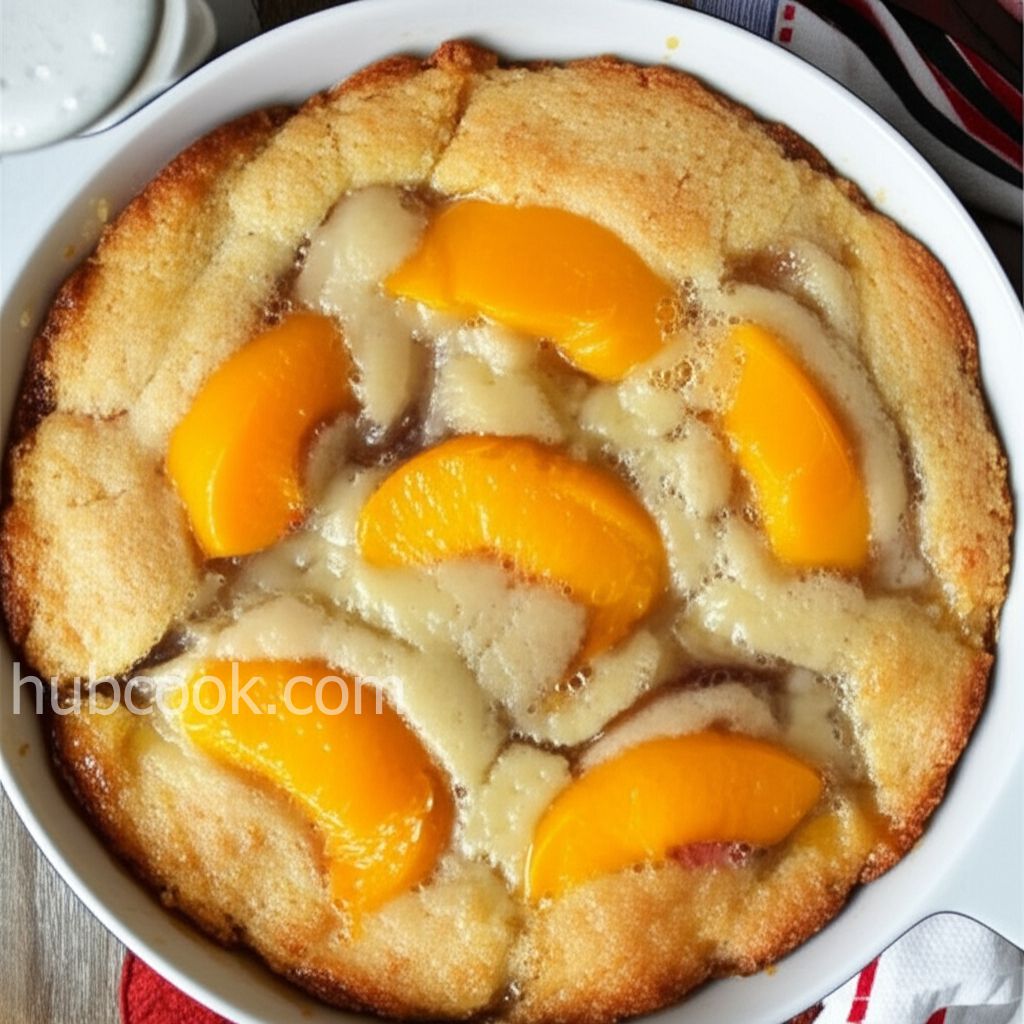 My Bottom-Up Peach Cobbler