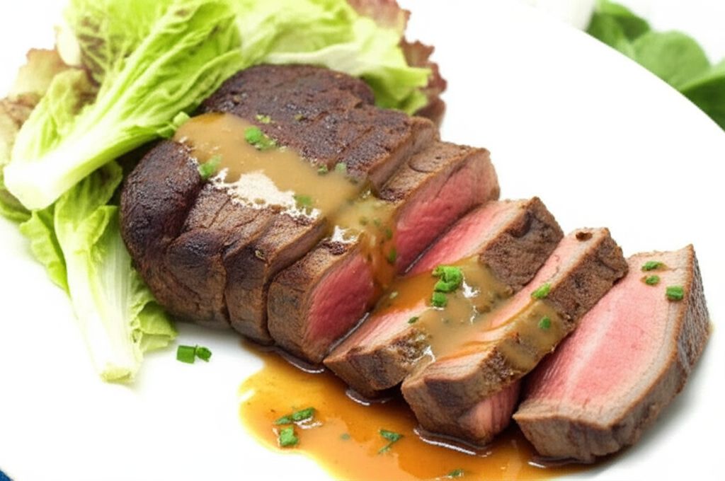 Pan Roasted Beef Tenderloin with Ginger-Shiitake Brown Butter