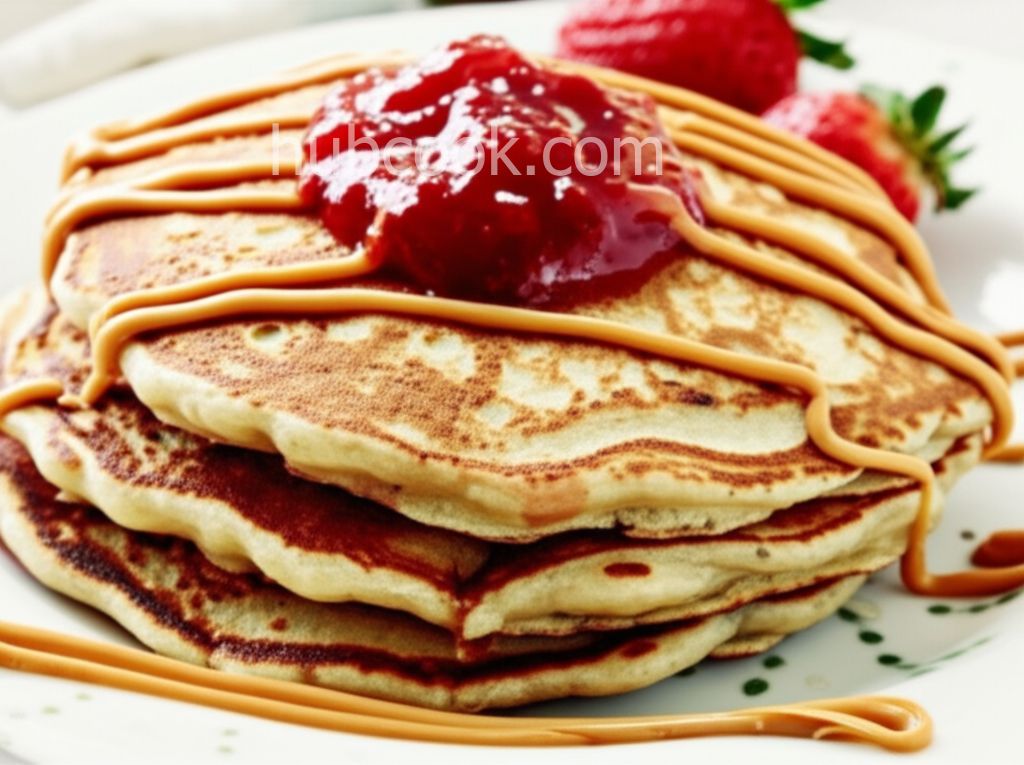 Peanut Butter and Jelly Oatmeal Pancakes