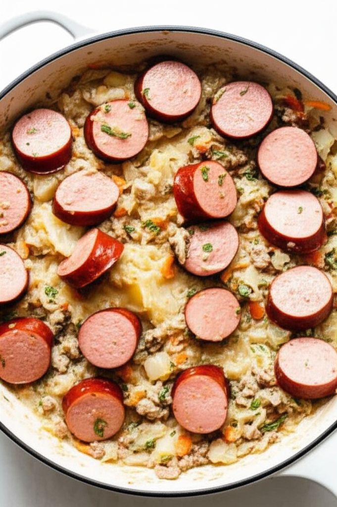 Polish Sausage Kraut Skillet