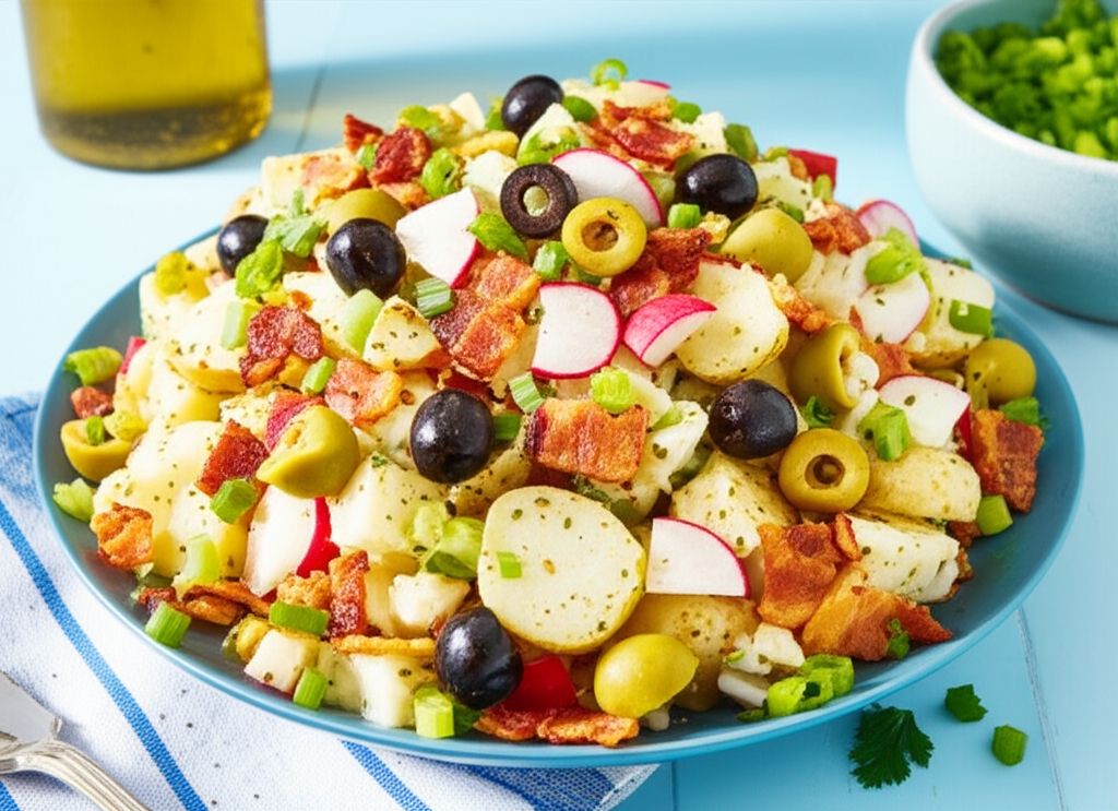 Potato Salad With Bacon, Olives, and Radishes