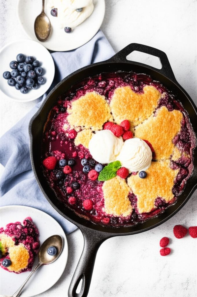 Raspberry and Blueberry Cobbler
