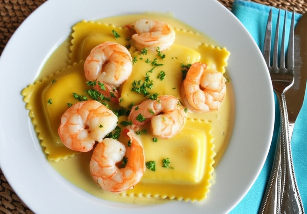 Shrimp and Pasta in Lemon Cream Sauce