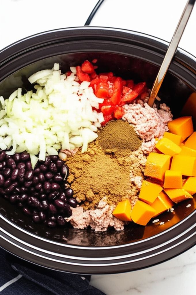 Slow Cooker Pumpkin Turkey Chili