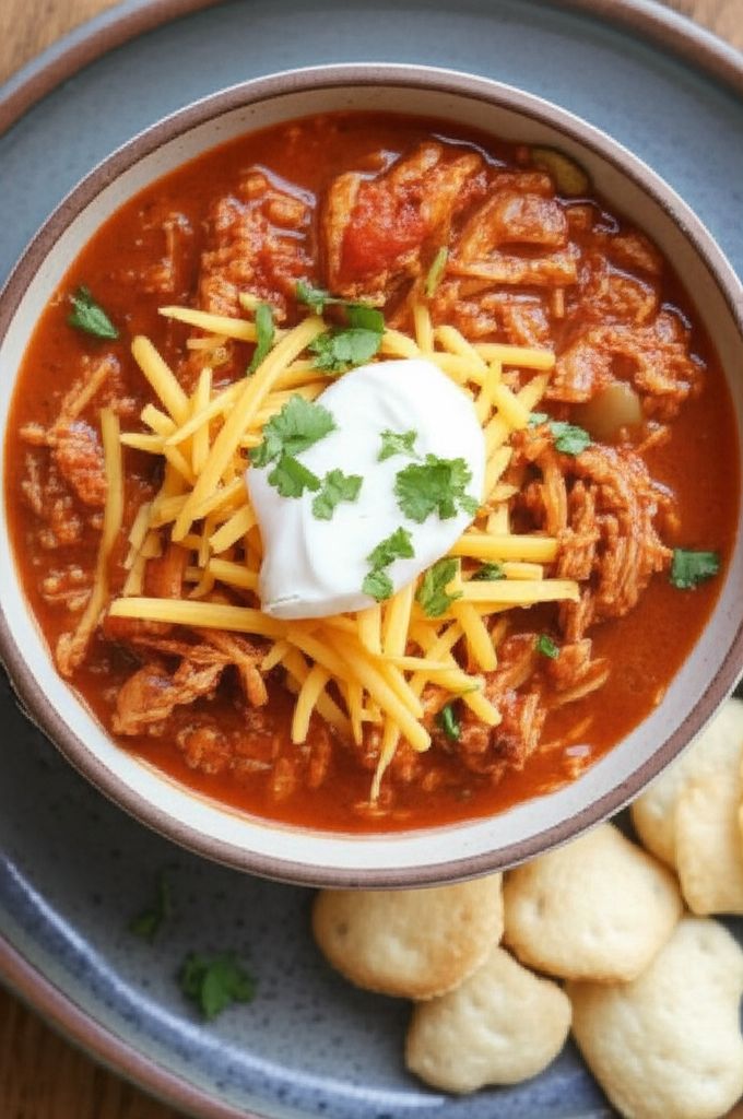 Smoky Shredded Chicken Chili