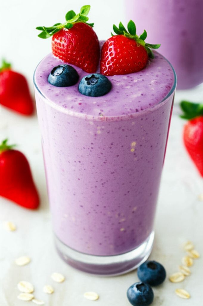 Strawberry and Blueberry Oatmeal Health Shake