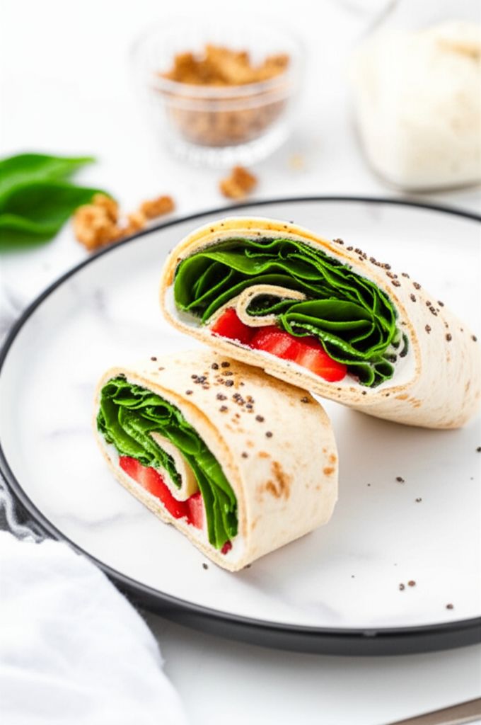 Strawberry Spinach Salad Breakfast Wrap