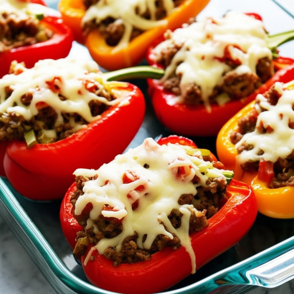 Stuffed Bell Peppers with Beef and Cabbage