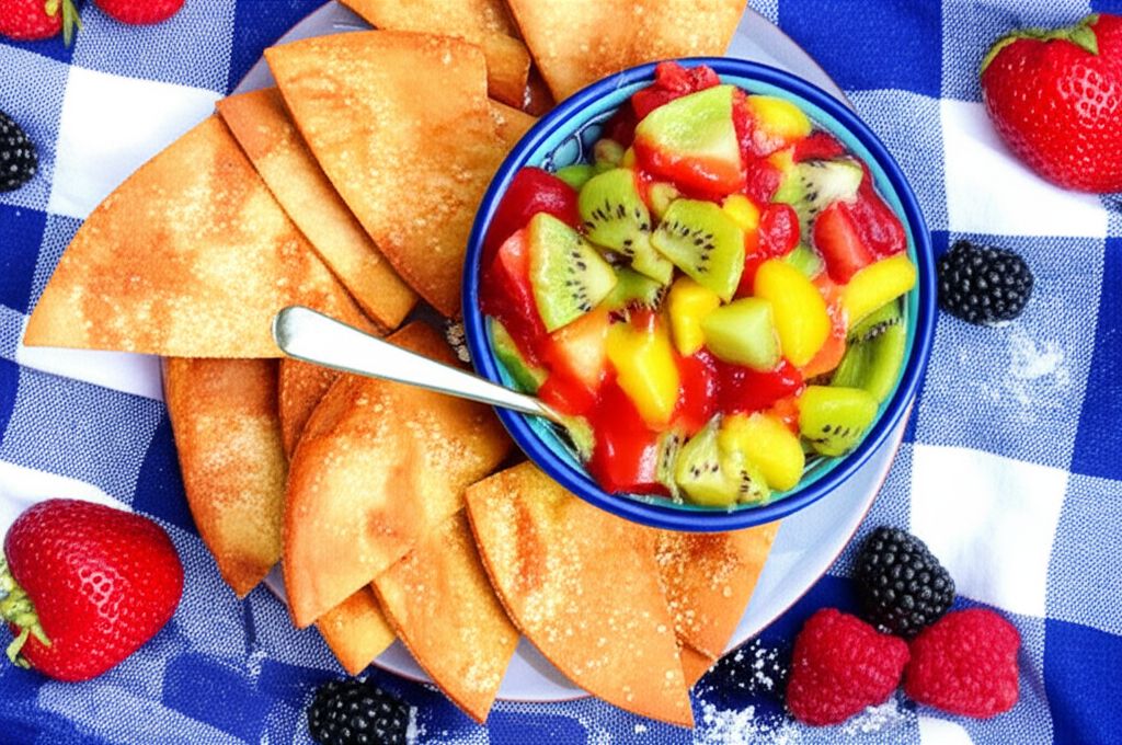 Sweet Salsa and Cinnamon Chips