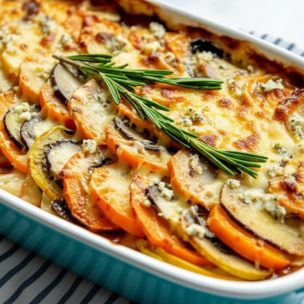Turnip and Blue Cheese Gratin