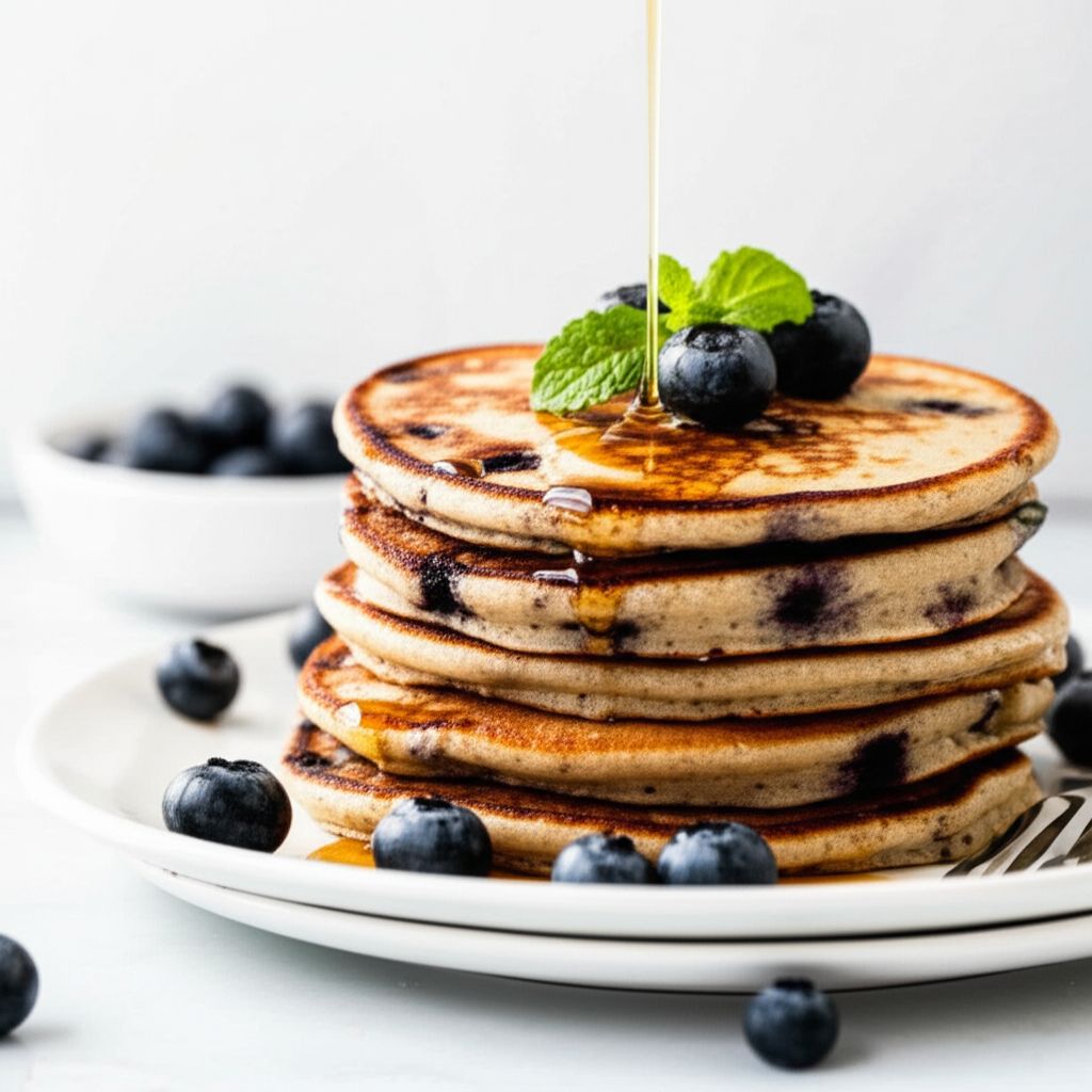 Whole Wheat Blueberry Pancakes