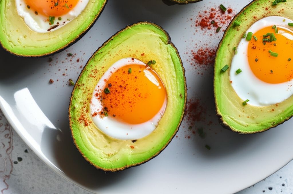 Baked Eggs in Avocado with Bacon