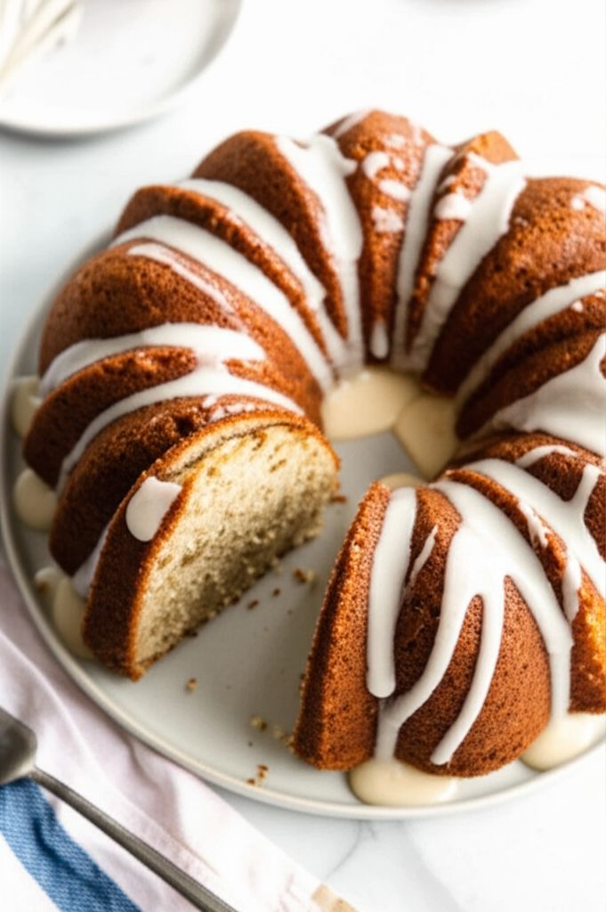 Banana Coconut Cake with Vanilla Glaze