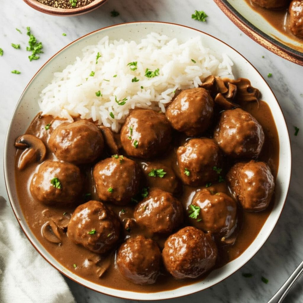 Beef Stroganoff Sauce with Meatballs