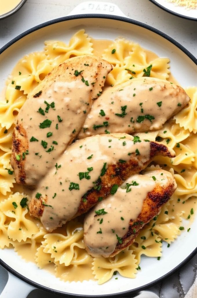 Chicken Tenders with Creamy Lemon-Garlic Sauce