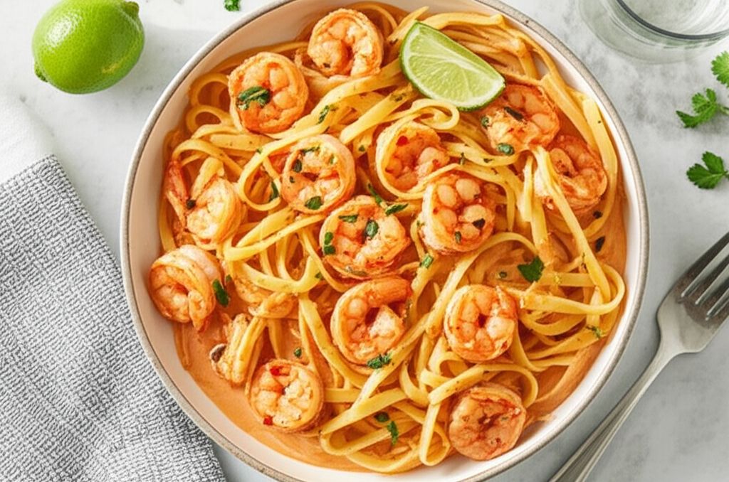 Creamy Bang Bang Shrimp Pasta