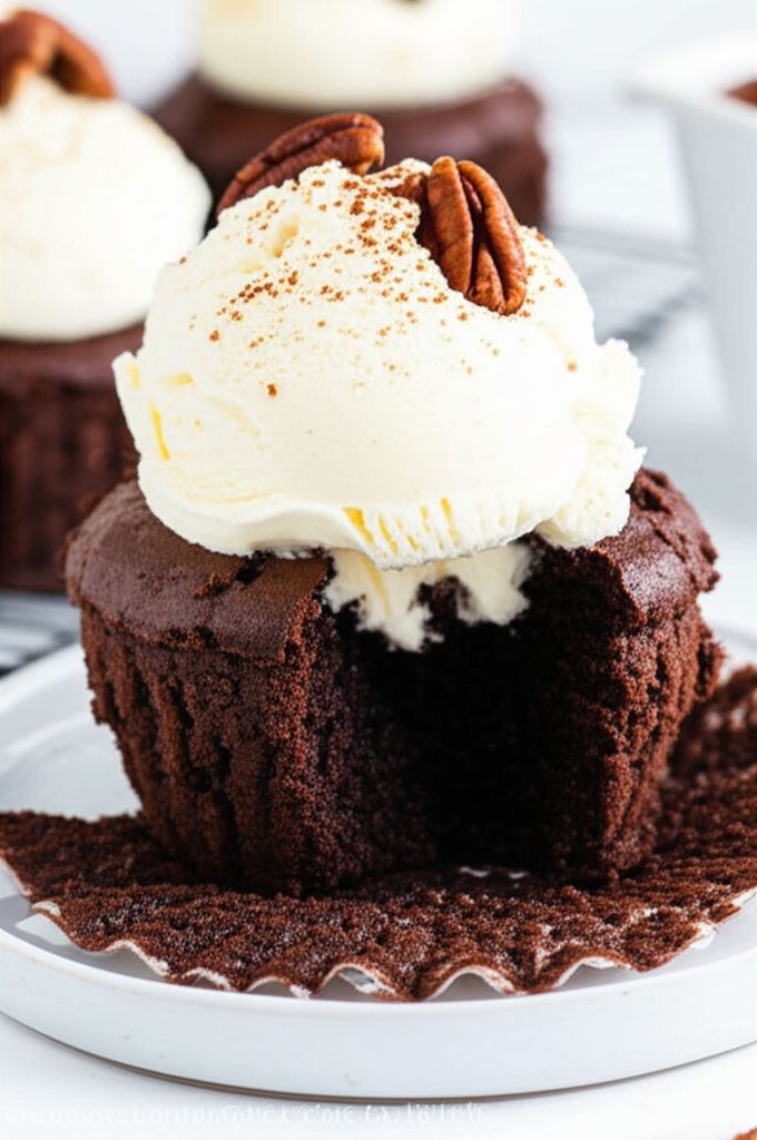 Dark Chocolate Souffle Cupcakes