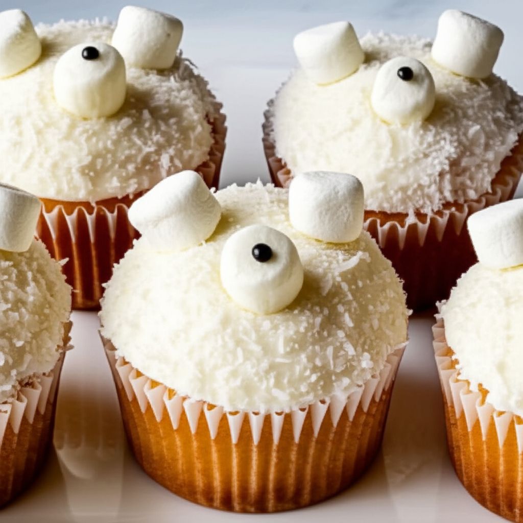 Easy Polar Bear Cupcakes