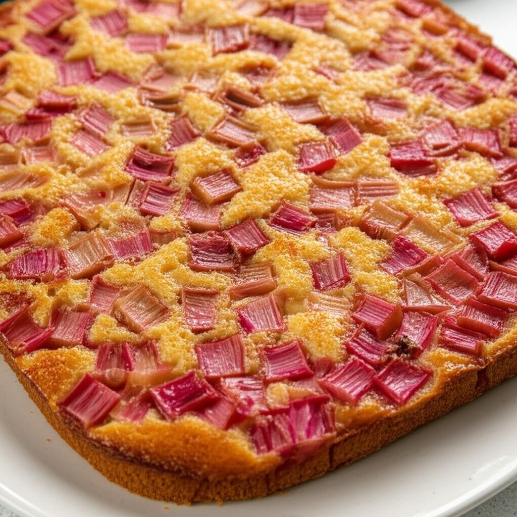 Easy Rhubarb Pudding Cake