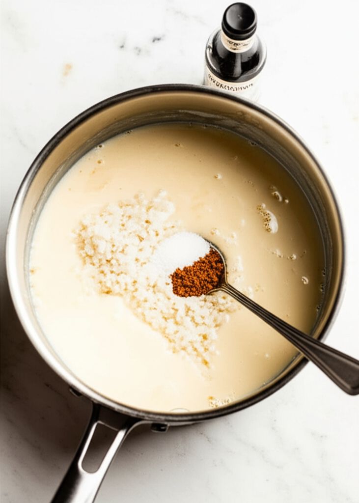 Eggnog-Flavored Rice Pudding
