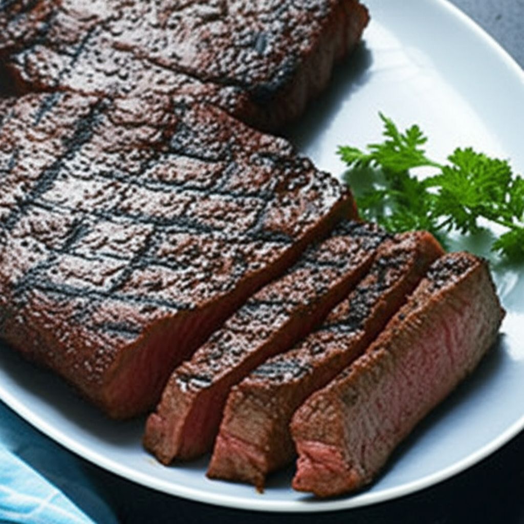 Flat Iron Steaks Marinated in Red Wine
